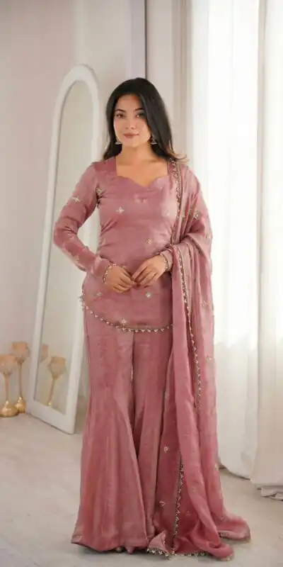 ZSR 3159 Peach Fendy Silk Salwar Suitwith Embroidery Work & Lace Work. Now at just βΉ2049. Delivery 4-6 Working Days. Shop now. | Jump Suits, Salwar suit, Casual Suits, Creative suits, Designer Suits, Palazzo Suits, Party Wear Suits, Patiala Suits, Straight Suits