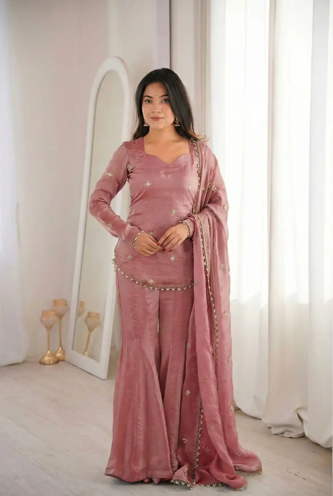 ZSR 3159 Peach Fendy Silk Salwar Suitwith Embroidery Work & Lace Work. Now at just ₹2049. Delivery 4-6 Working Days. Shop now. | Jump Suits, Salwar suit, Casual Suits, Creative suits, Designer Suits, Palazzo Suits, Party Wear Suits, Patiala Suits, Straight Suits