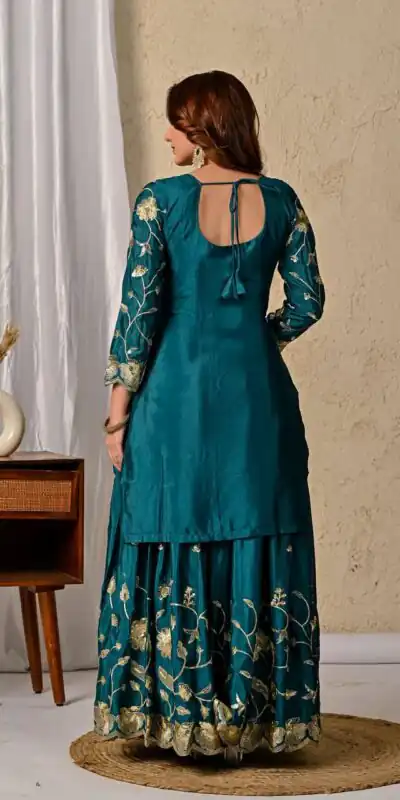 MD 3057 Teal Chinon Silk Salwar Suit with Embroidery Work & Lace Work. Affordable Price ₹2149. Delivery 4-6 Working Days. Shop now. | Jump Suits, Salwar suit, Casual Suits, Creative suits, Designer Suits, Palazzo Suits, Party Wear Suits, Patiala Suits, Straight Suits