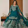 NF 1245 Teal Chinon Silk Lehenga Choli with Embroidery Work & Zari Work. Now at just ₹2449. Delivery 4-6 Working Days. Shop now. | Lehenga, Bollywood Lehenga, Creative Lehenga, Designer Lehenga, Embroidered Lehenga, Party Wear Lehenga