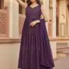 Wine Georgette With Sequence Work Salwar Suit
