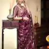 Bright Wine Color Soft Litchi Silk All Over Weaving Saree