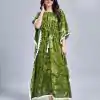 Glowing Green Color Rayon Slab Center Belt Kaftan Suit