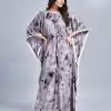 Glowing Grey Color Rayon Slab Center Belt Kaftan Suit