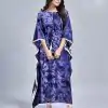 Glowing Violet Color Rayon Slab Center Belt Kaftan Suit