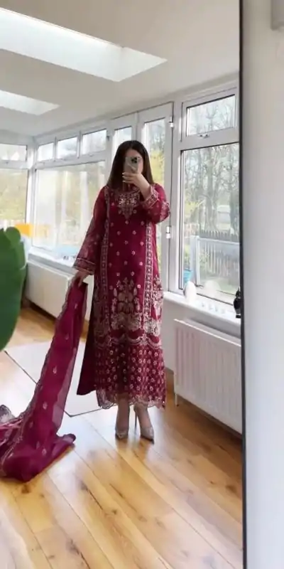 BE 383 Maroon Color Georgette Embroidery Diamond Work Salwar Suit Casual, Wedding, Festive, Events . Expected Delivery  4-6 Working Days @1999/- only      | Jump Suits, Salwar suit, Casual Suits, Creative suits, Designer Suits, Palazzo Suits, Party Wear Suits, Patiala Suits, Straight Suits