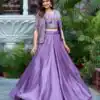 Lavender Vichitra Embroidery Thread Work Lehenga Choli