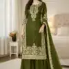 Mahendi Organza Silk Embroidery Work Salwar Suit