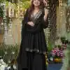 Black Cosmos Mirror Lace Work Salwar Suit