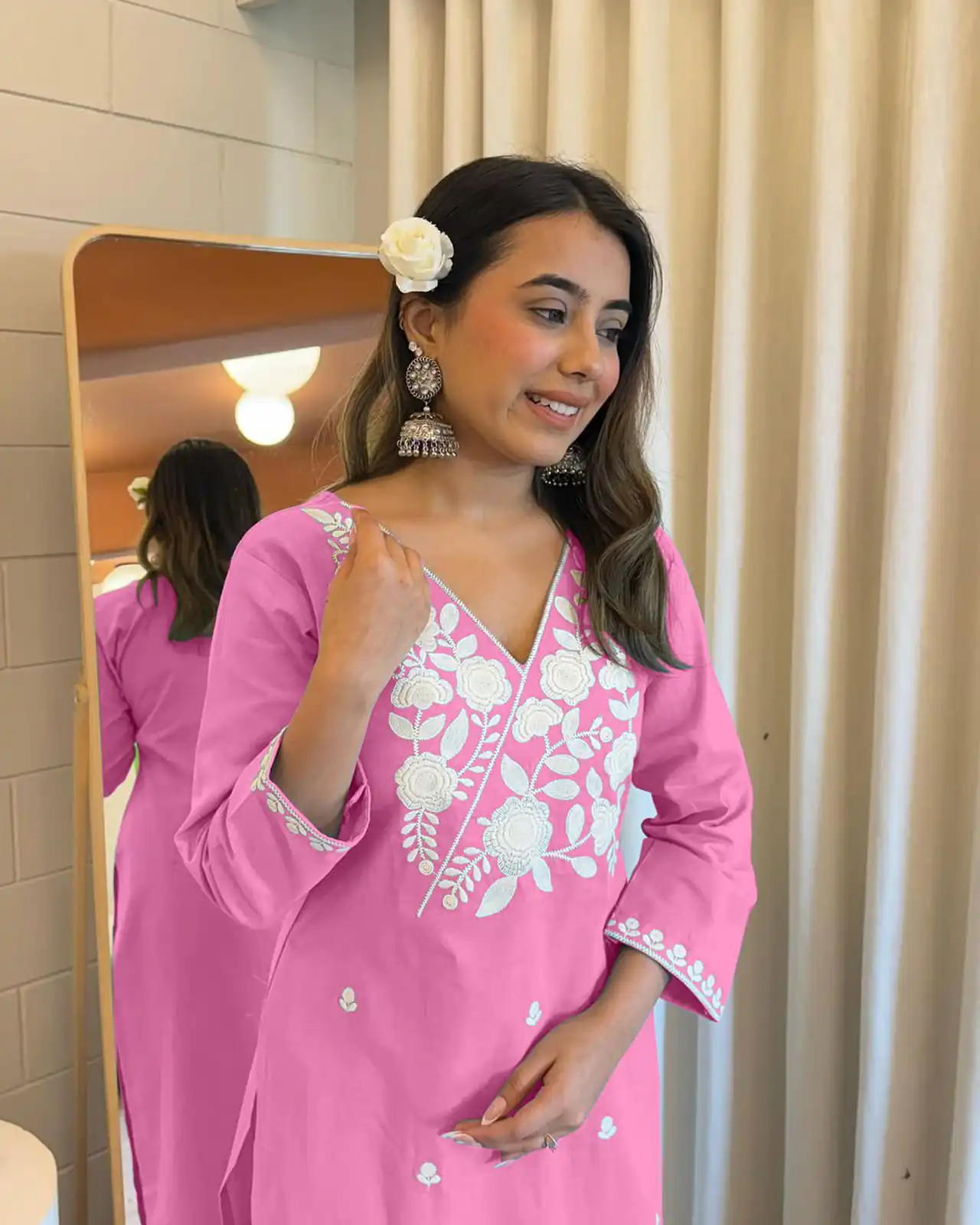 Pink Rayon Wed Lakhnavi  Style Work Salwar Suit - Image 2