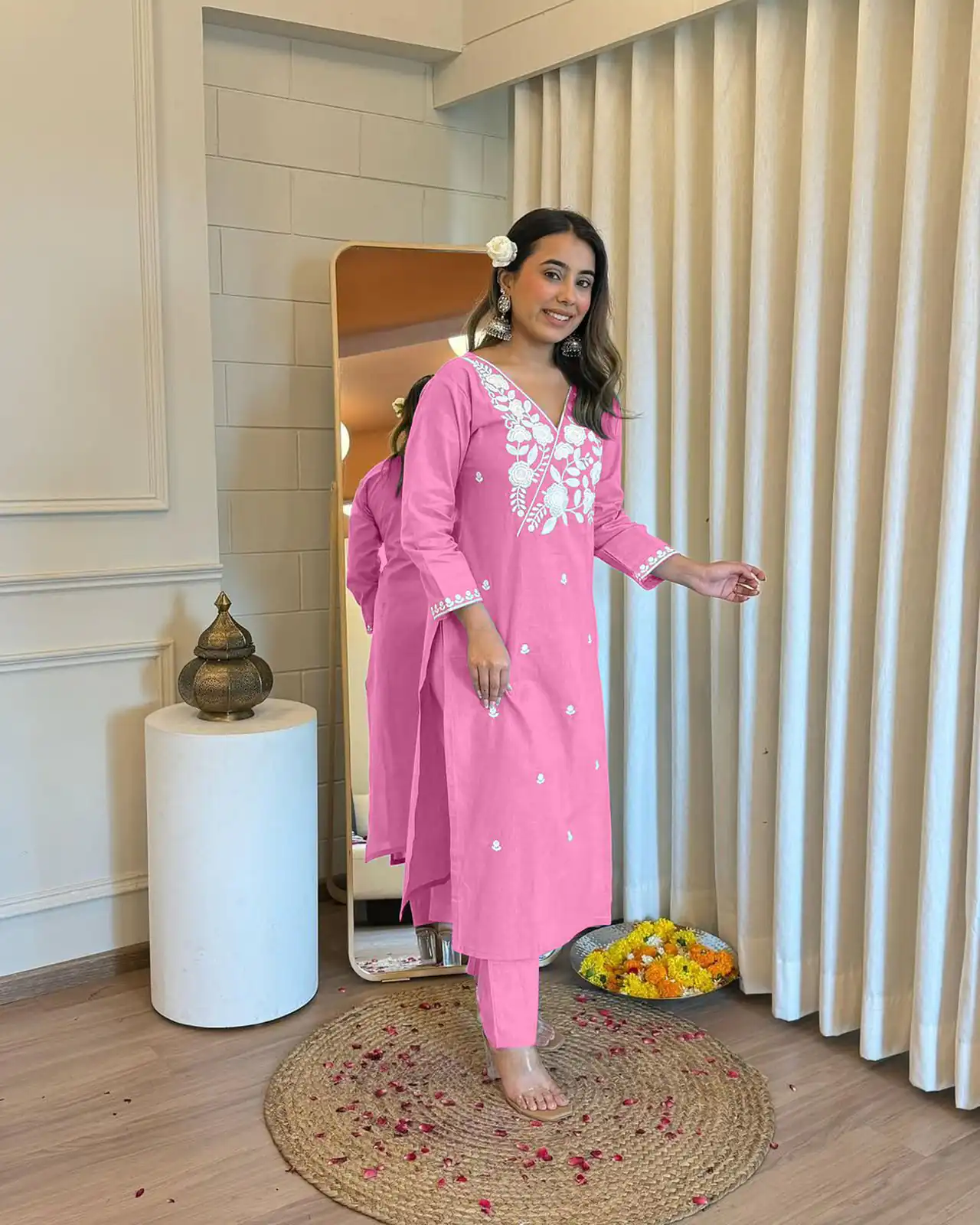 Pink Rayon Wed Lakhnavi  Style Work Salwar Suit