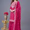 Rani Pink Chinon Silk Sequence Work Salwar Suit